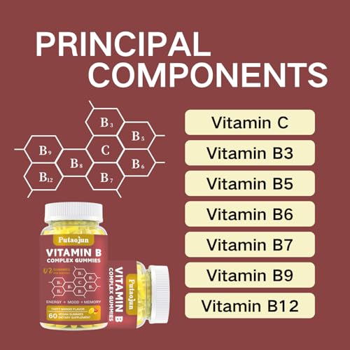 Detalle gomitas vitamina B Putaojun sabor mango