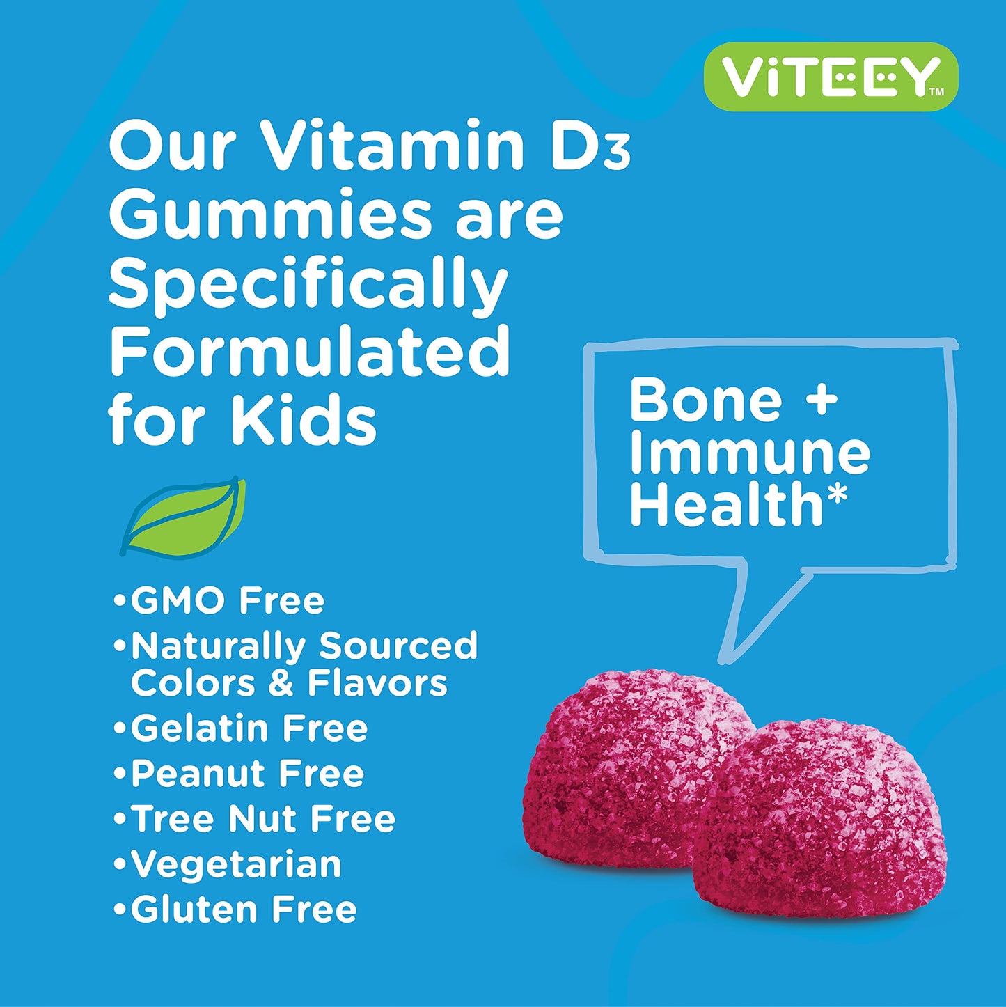 Detalle gomitas vitamina D3 Viteey sabor berry natural
