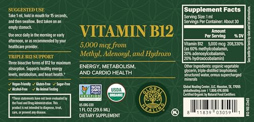 Detalle gotas vitamina B12 para energía y salud