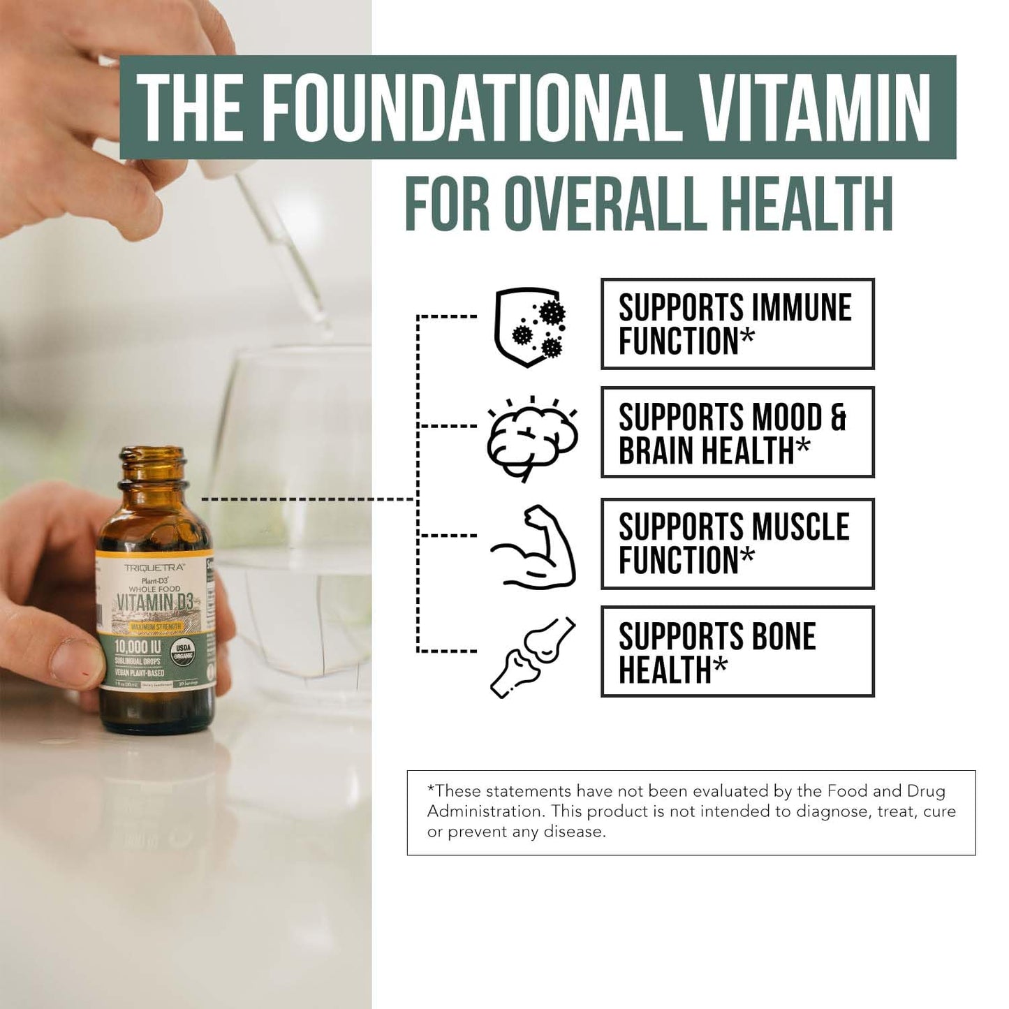 Detalle del gotero para vitamina d3 orgánica Plant-D3