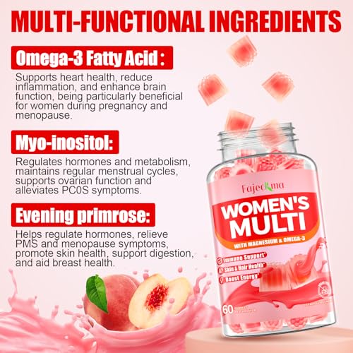 Detalle de gummies multivitamínicos para salud femenina Fajeckma