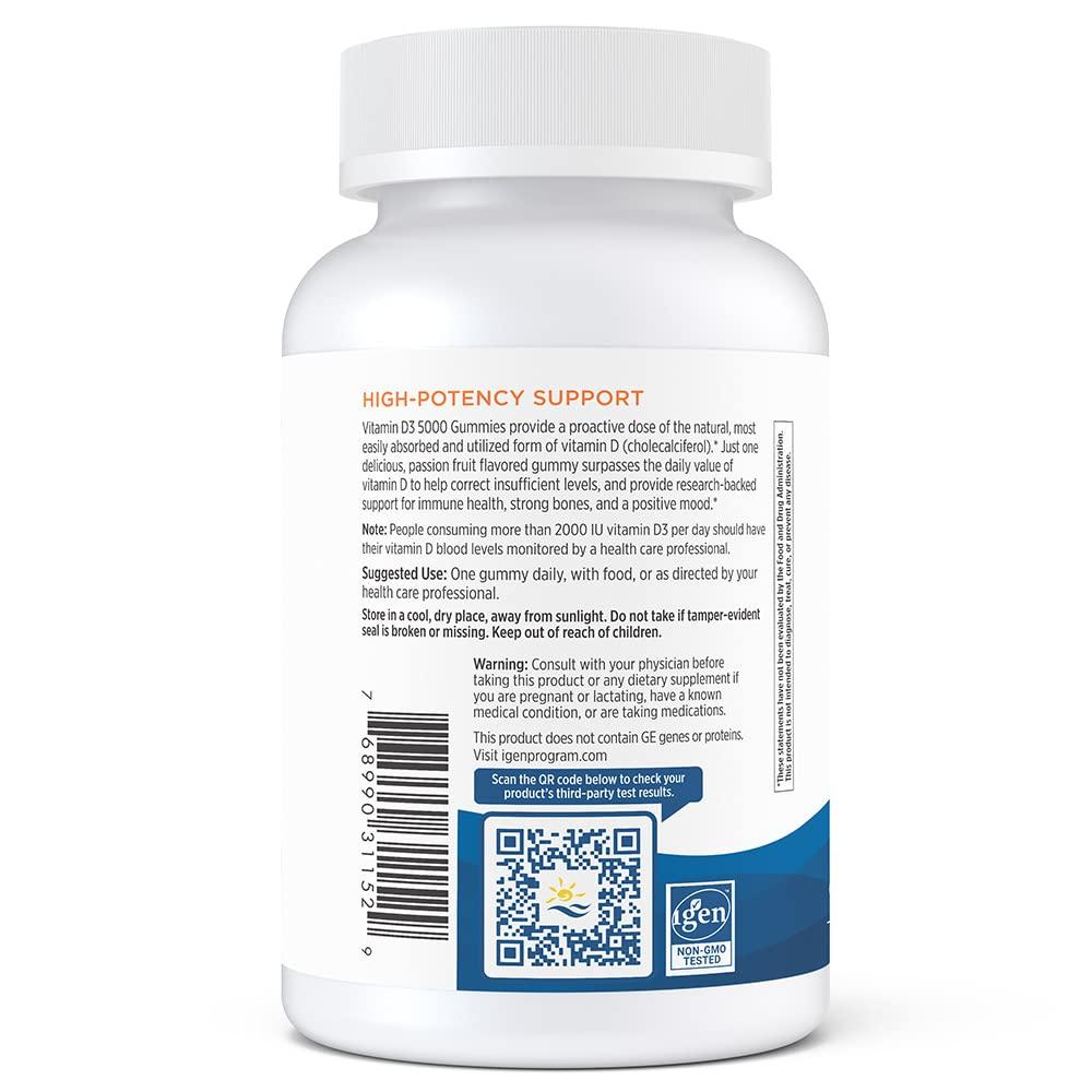 Detalle información nutrimental gomitas Nordic Naturals Vitamina D3