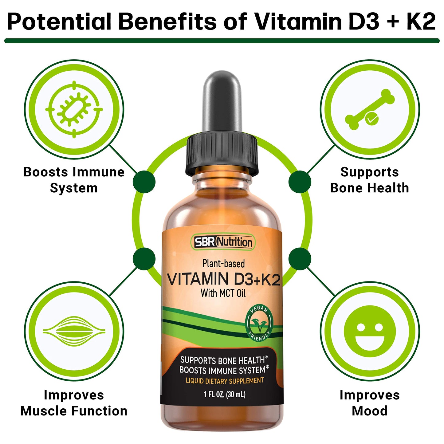 Detalle ingredientes gotas líquidas vitamina D3 K2 vegana