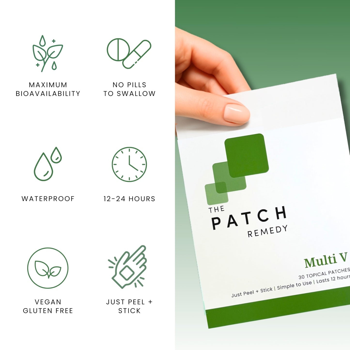 Detalle de ingredientes liposomales en los parches Multi V