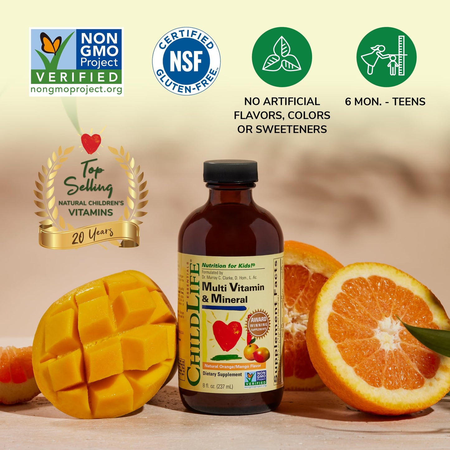 Detalle instrucciones uso multivitamínico líquido para niños