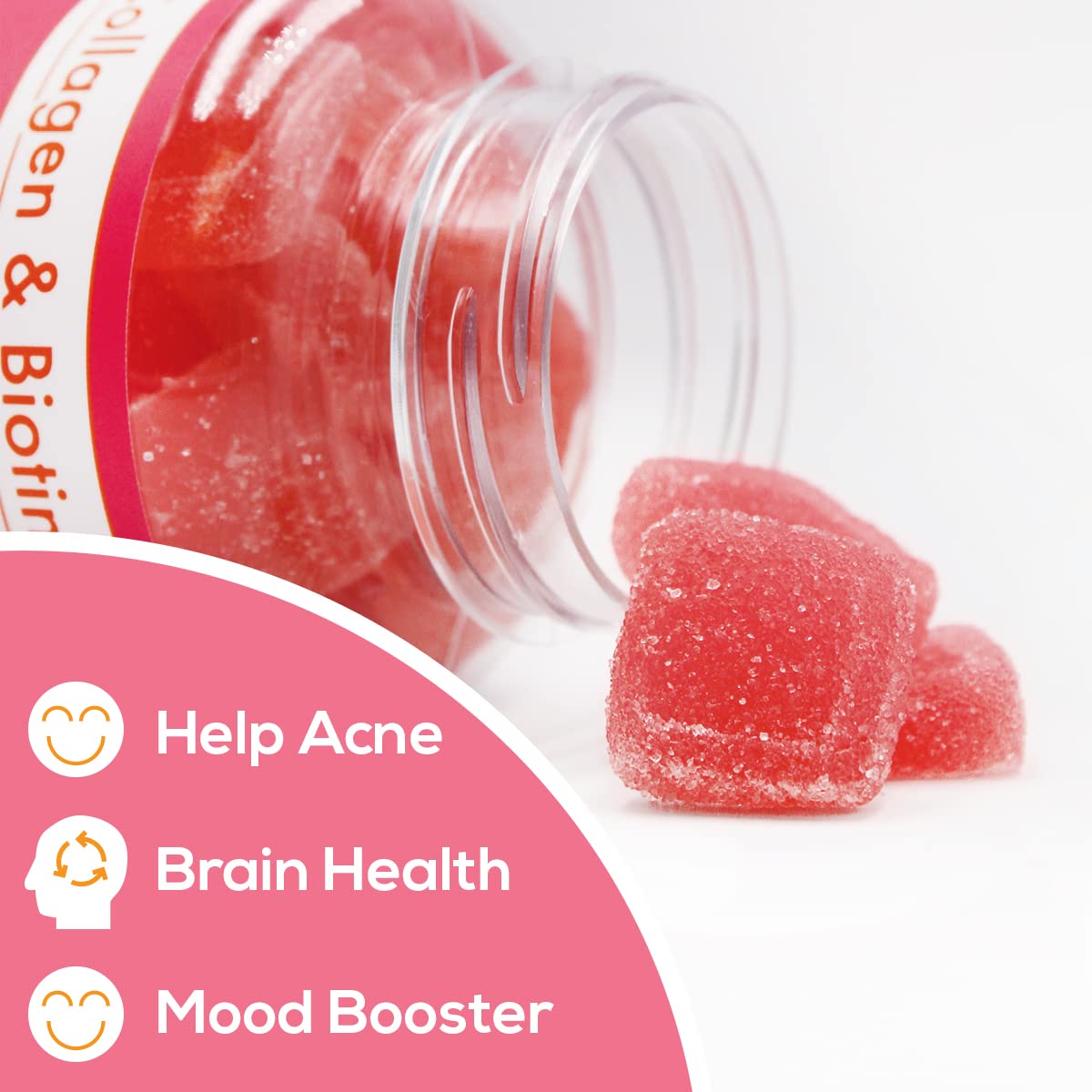 Detalle lateral gummies Safer Products colágeno y biotina