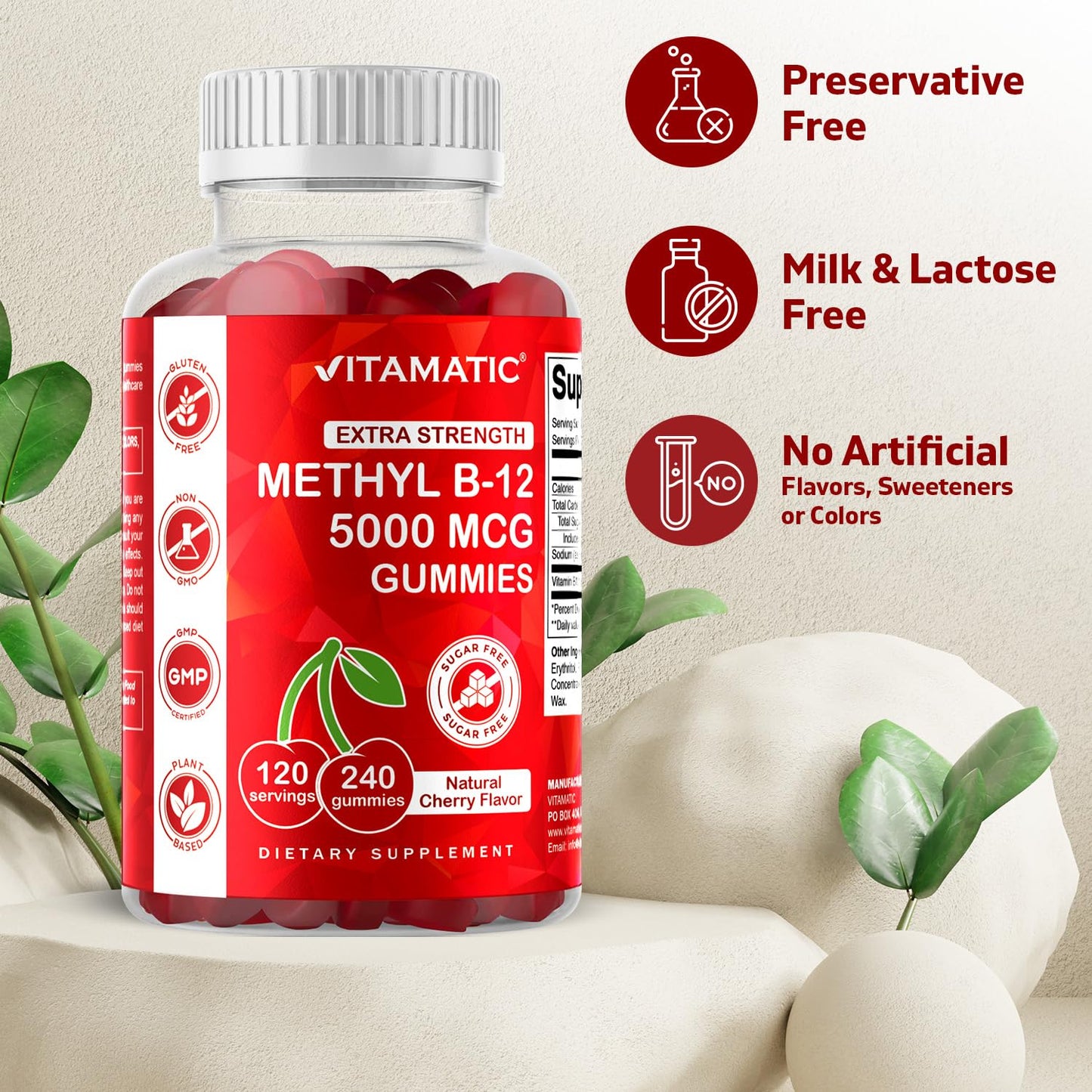 Detalle nutricional gomitas Vitamatic vitamina b12