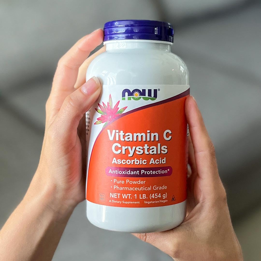 Detalle polvo vitamina c NOW Foods antioxidante