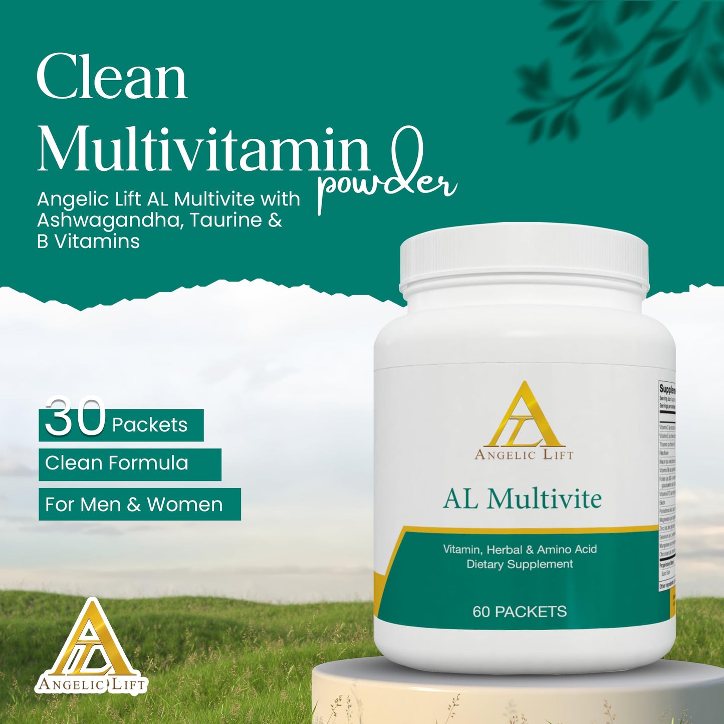 Detalle de un sobre multivitamínico AL Multivite