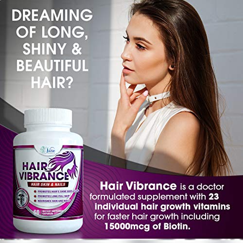 Detalle suplemento Hair Vibrance con biotina para crecimiento