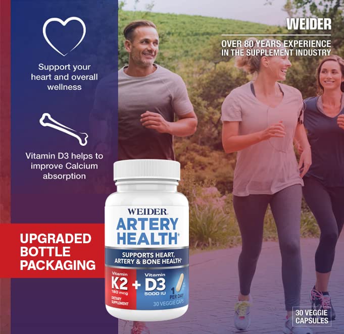 Detalle suplemento vitamina k2 y d3 Weider 30 cápsulas