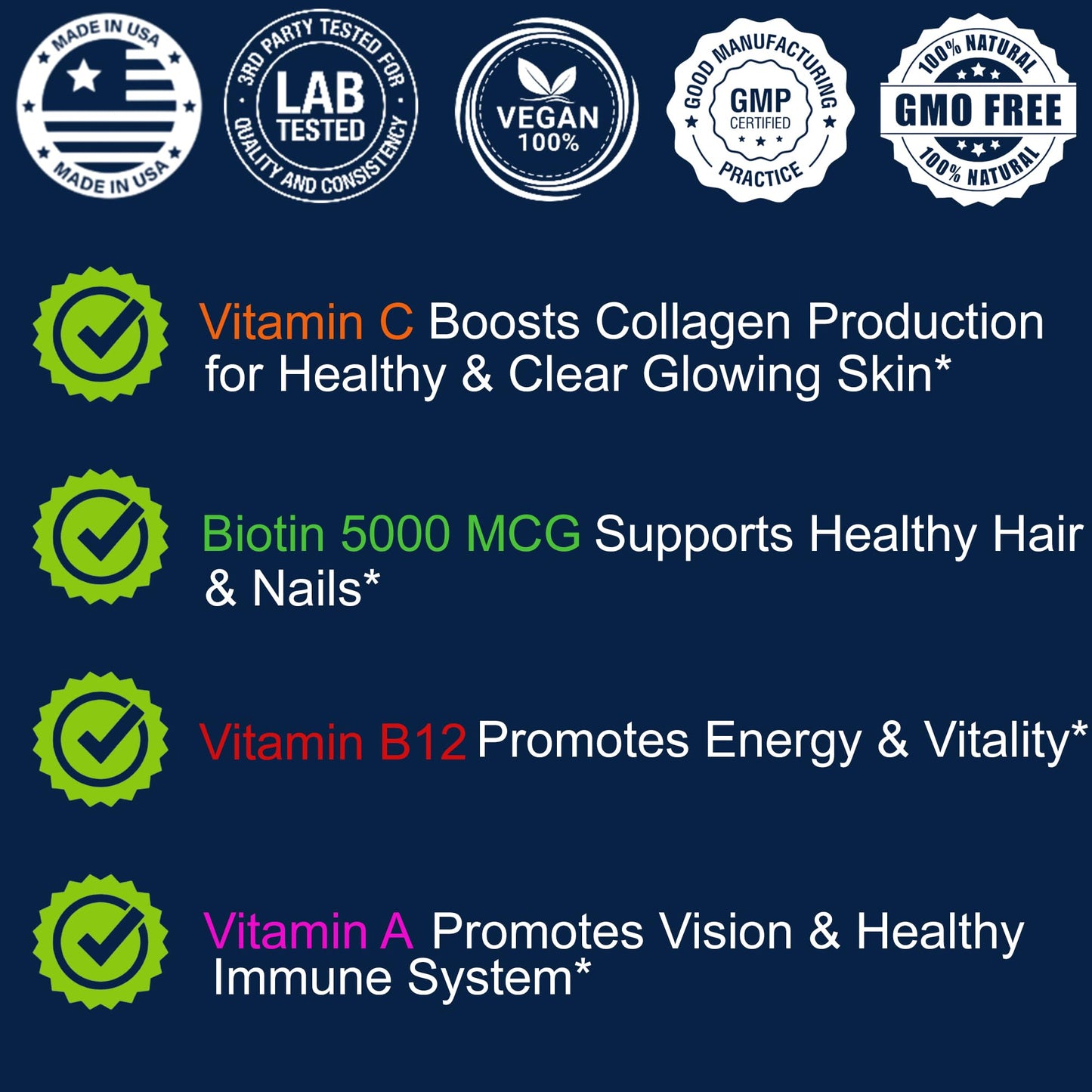 Detalle tabla nutricional gominolas Formulife cabello y uñas