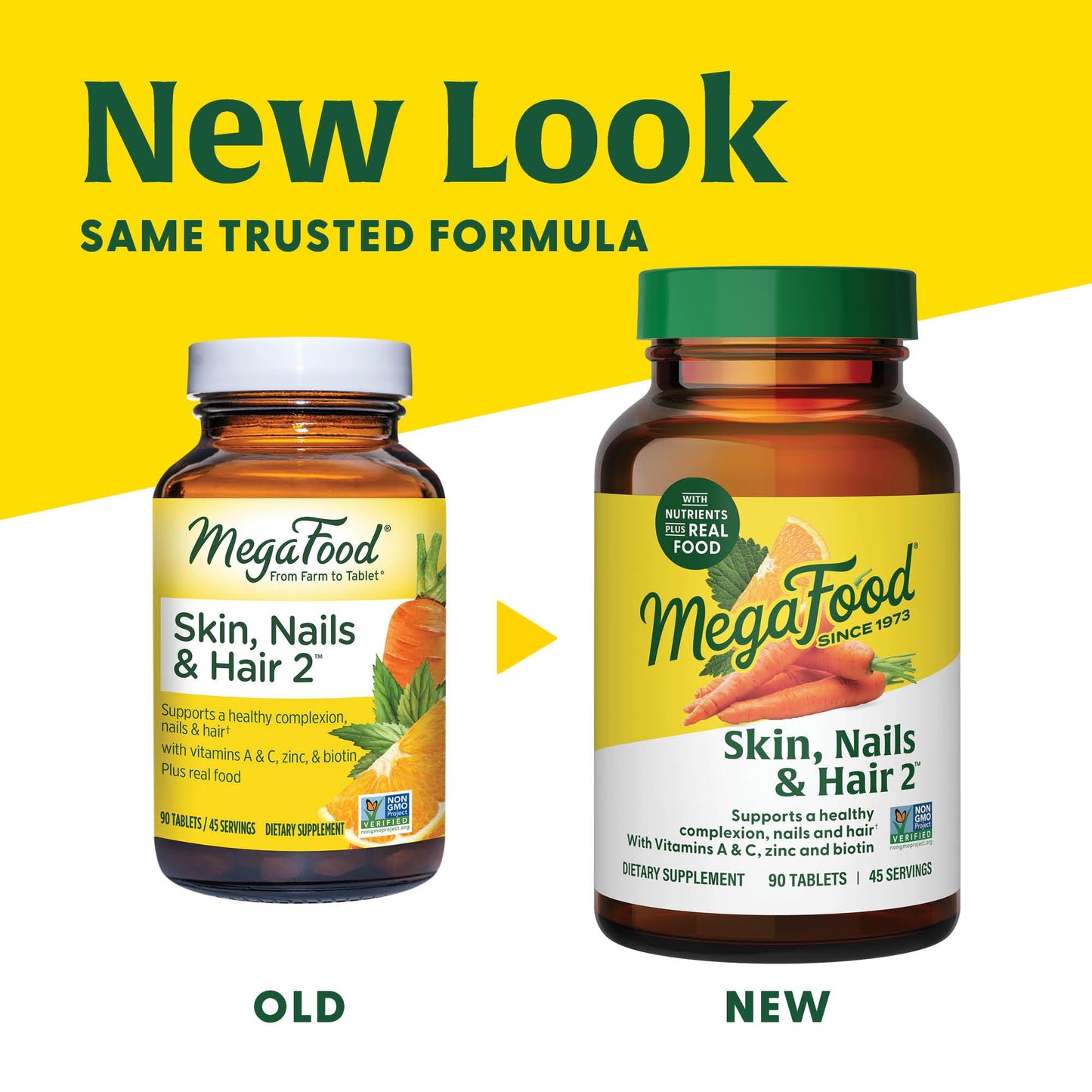 Detalle tabletas suplemento vitamínico MegaFood para piel uñas cabello