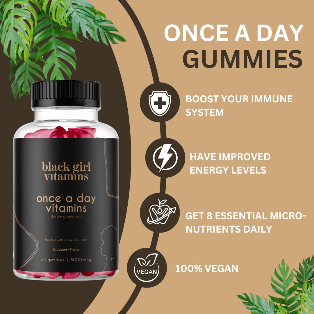 Detalles y beneficios de Black Girl Vitamins en gomas para mujer