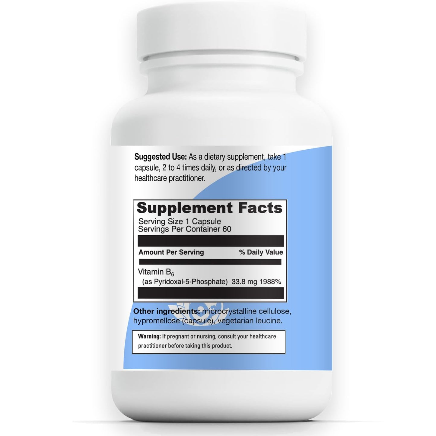 Detalles de la cápsula de vitamina B6 activa P5P.