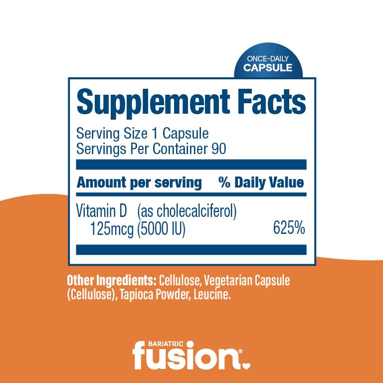 Detalles del envase Bariatric Fusion vitamina d3