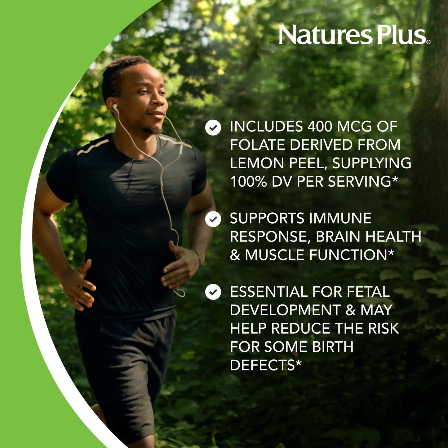 Detalles etiqueta cápsulas orgánicas folato NaturesPlus
