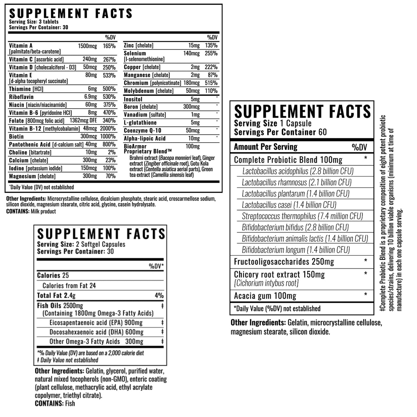 Detalles de los ingredientes del suplemento Wilderness Athlete