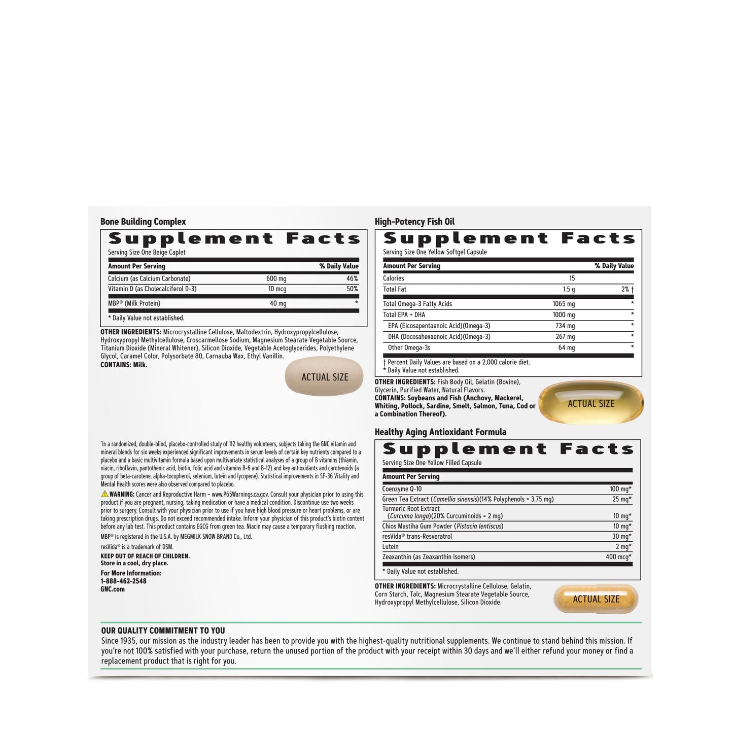 GNC Women's Ultra Mega con detalles nutricionales en la parte posterior.