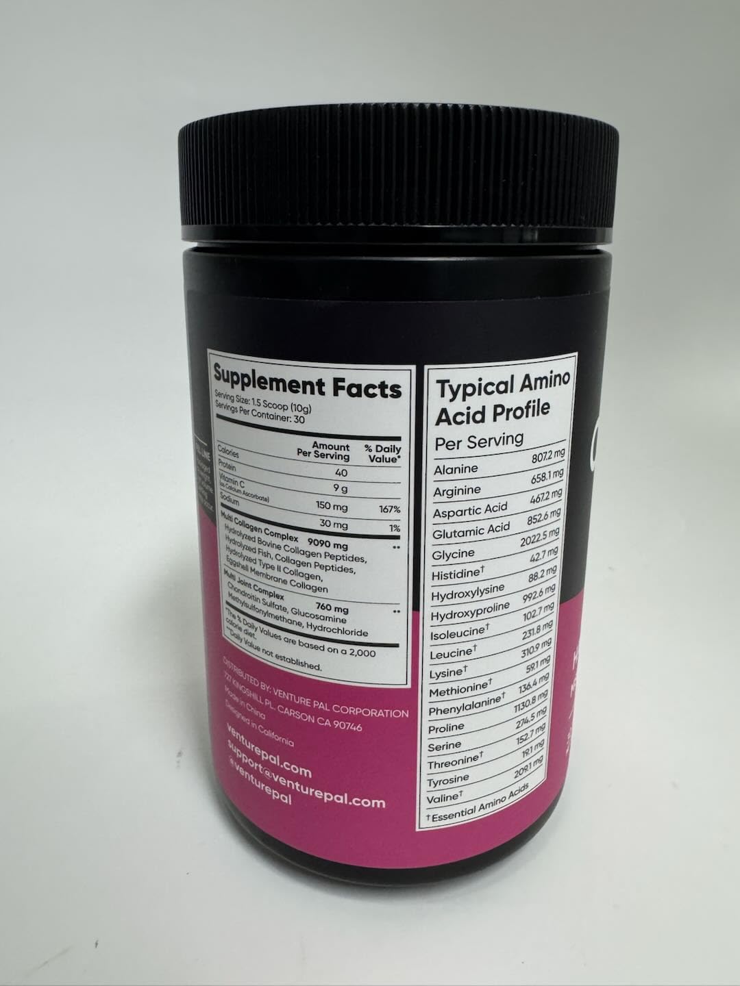 Detalles del polvo proteico multi colágeno Venture Pal