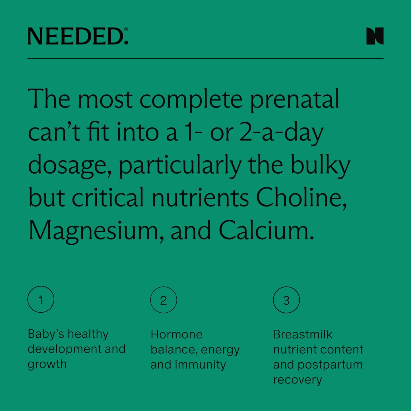 Detalles producto multivitaminas Needed