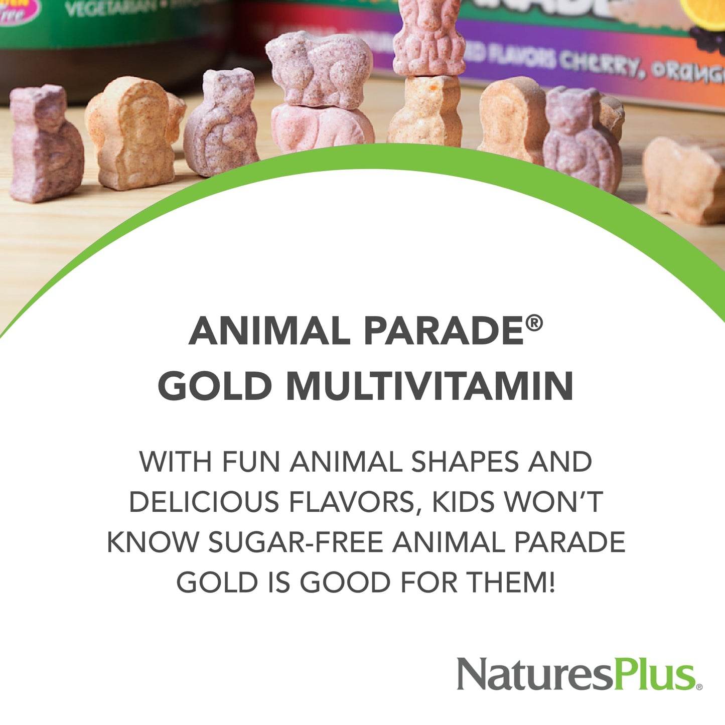 Detalles de salud de Natures Plus multivitamina infantil.