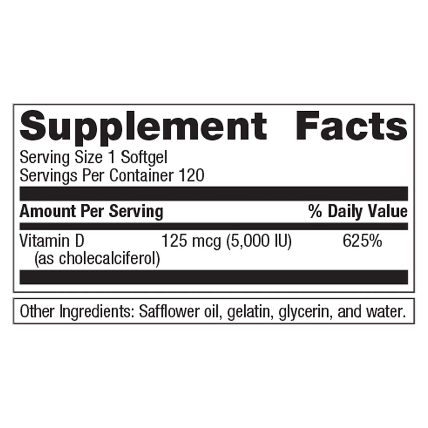 Detalles de suplemento nutricional Vitamina D3