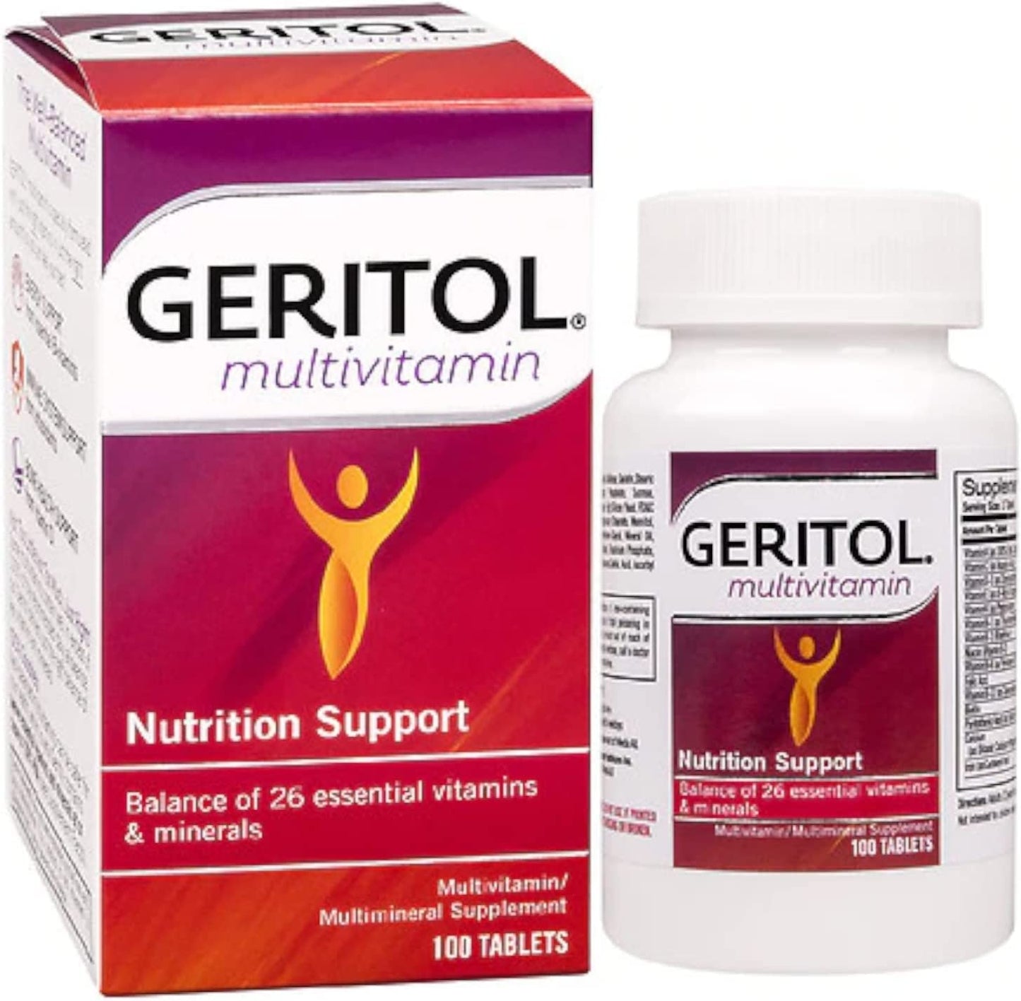 Supplement facts of Geritol multivitamins in detail