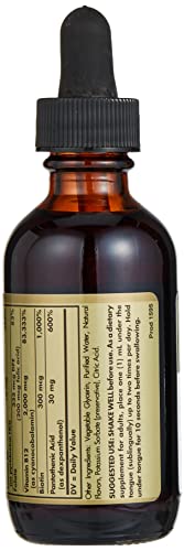 Detrás botella Solgar B12 líquida sublingual