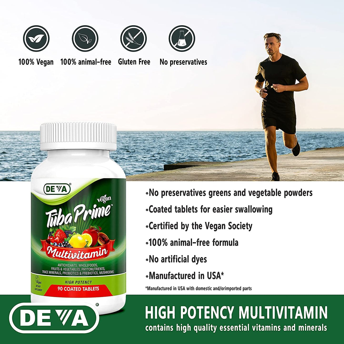 DEVA Tuba Prime botella frente al mar