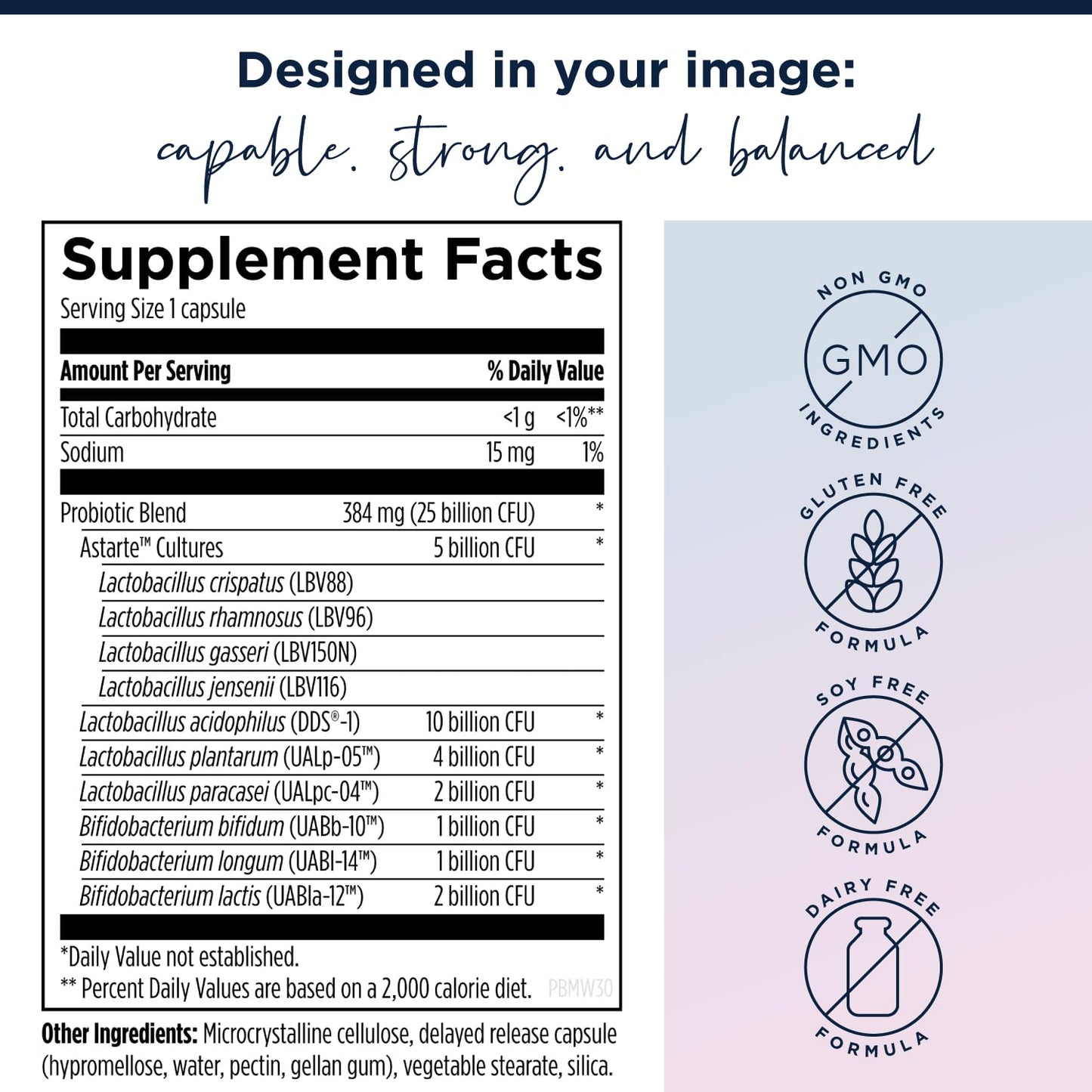 Produktos cápsulas de vitamina D y probiótico para mujer