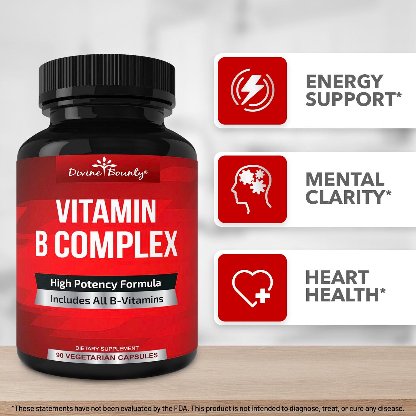 Divine Bounty frasco y caja complejo b vitaminas