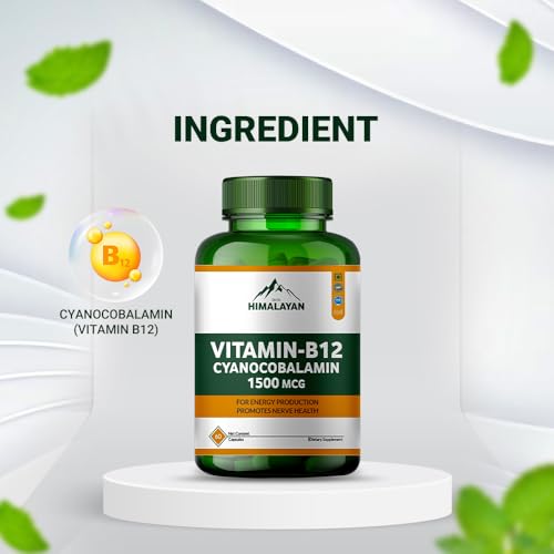 Divya Himalayan cápsulas vitamina B12 para soporte nervioso