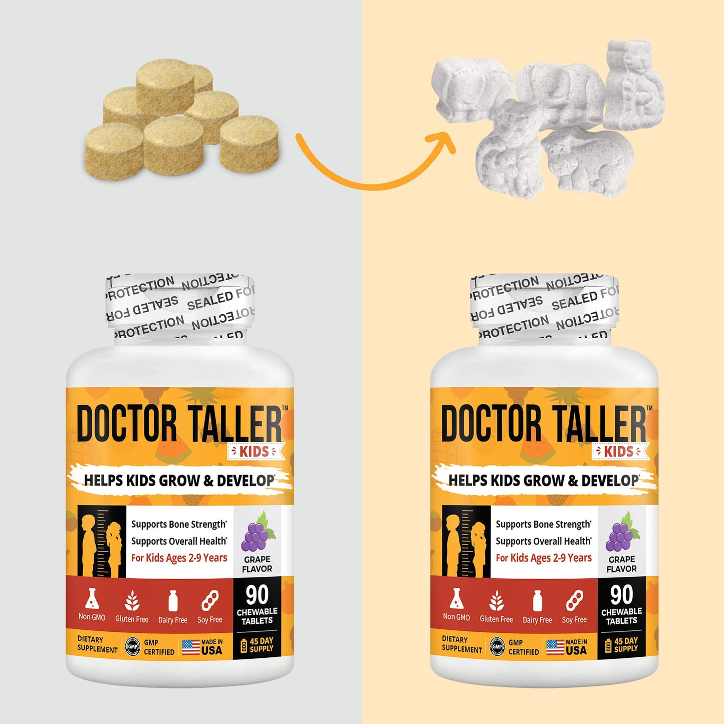 Doctor Taller Kids multivitaminas para huesos fuertes y crecer más alto