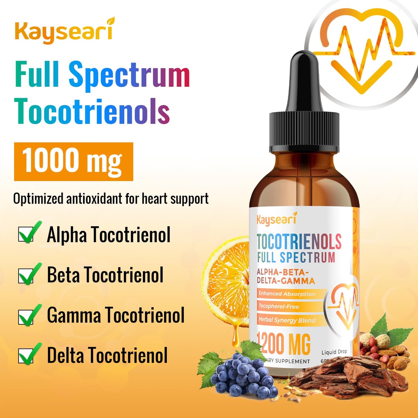 Dose y frasco de vitamina e tocotrienoles Kayseari