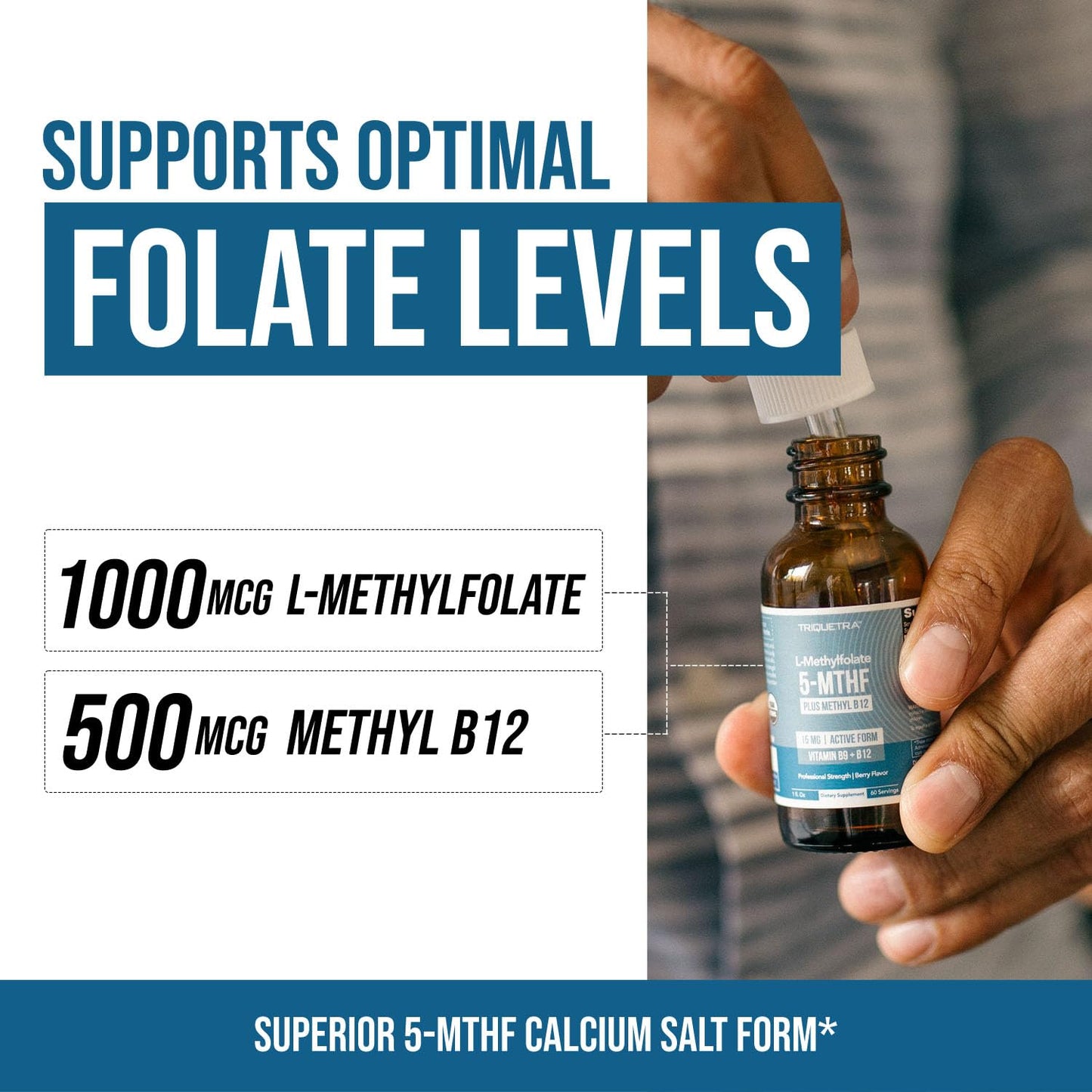 Detalle dosificador líquido Triquetra metil folato 1000 mcg
