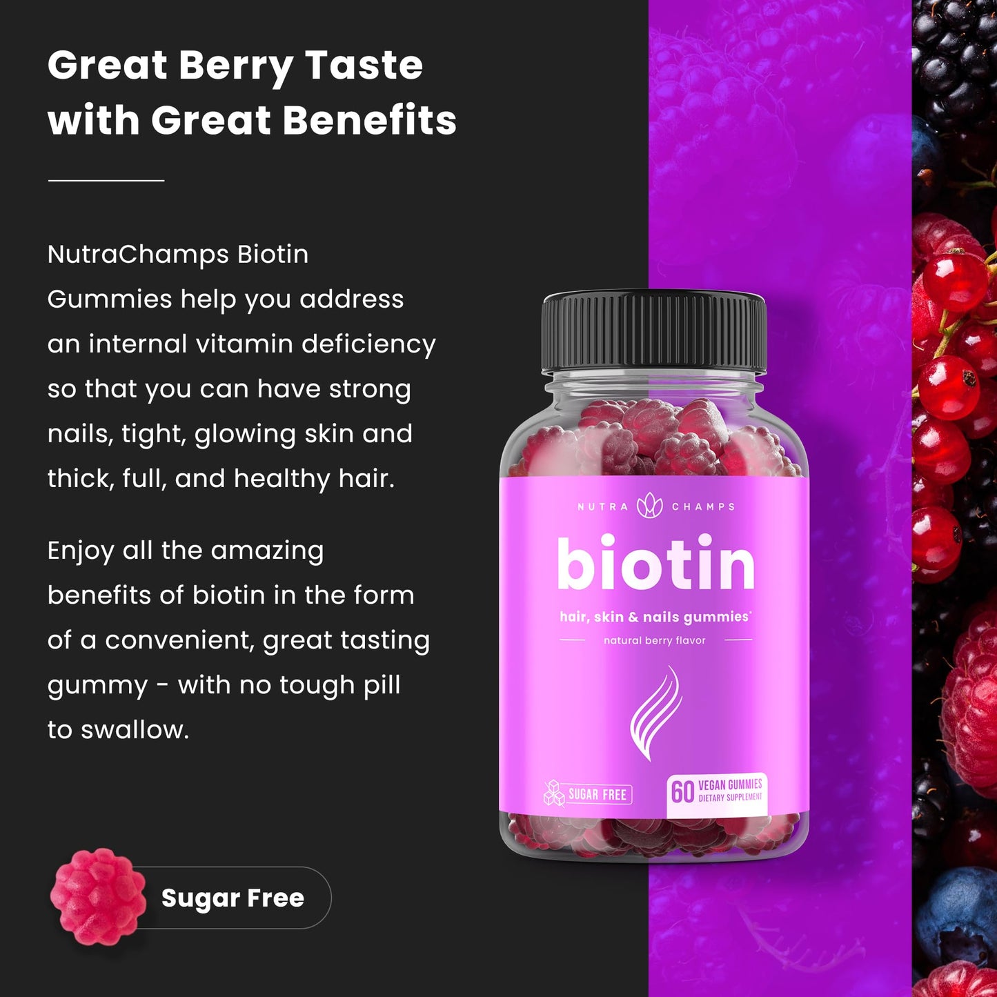 Dosis diaria recomendada gomitas NutraChamps biotina