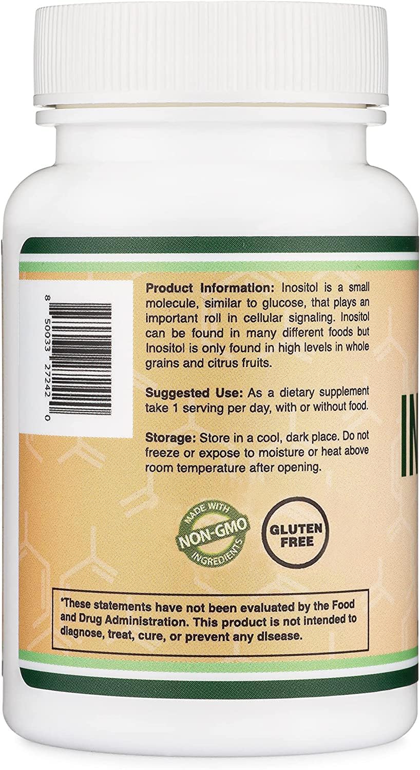 Double Wood suplemento de inositol cápsulas vegetales vista superior