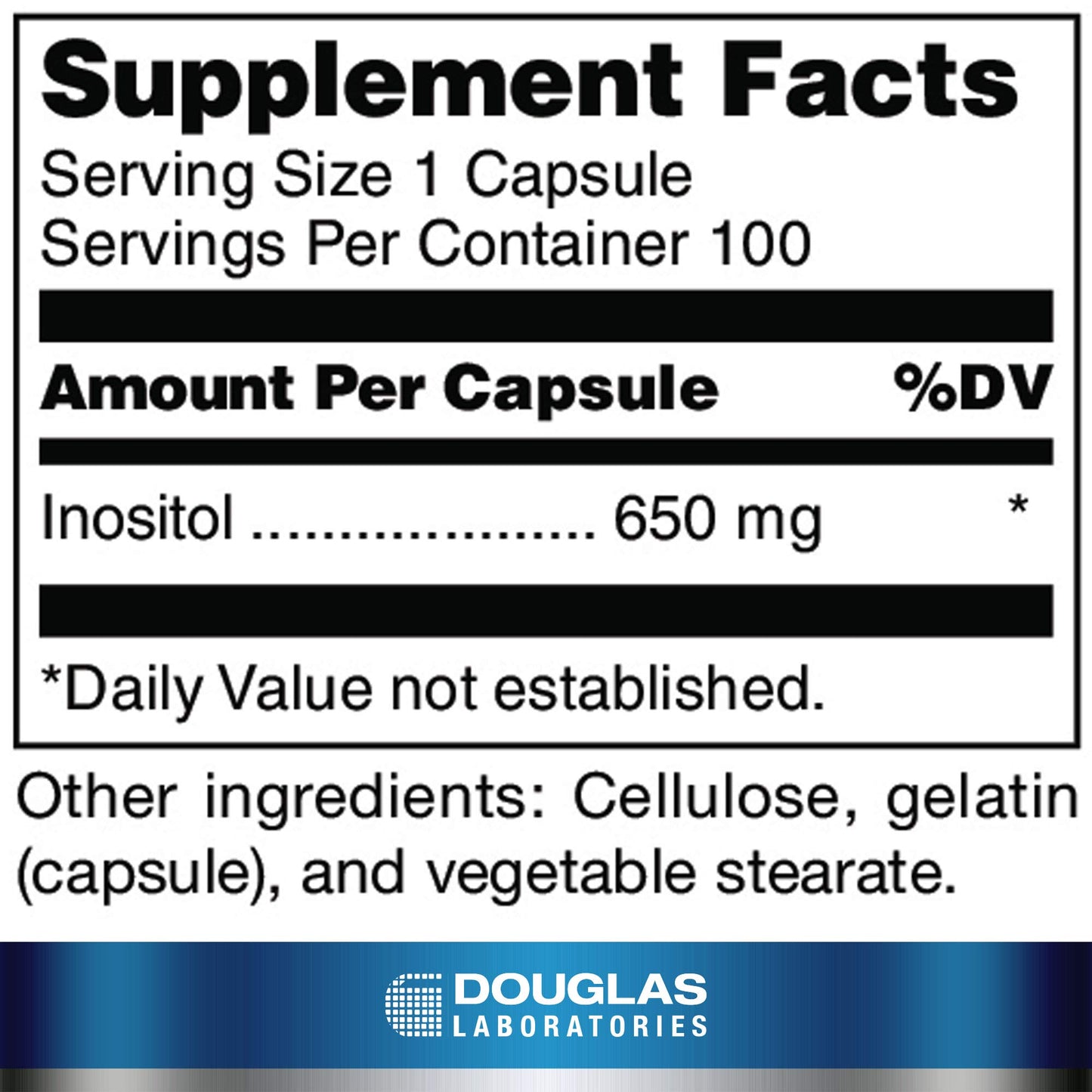 Douglas Laboratories suplemento inositol 100 cápsulas envase