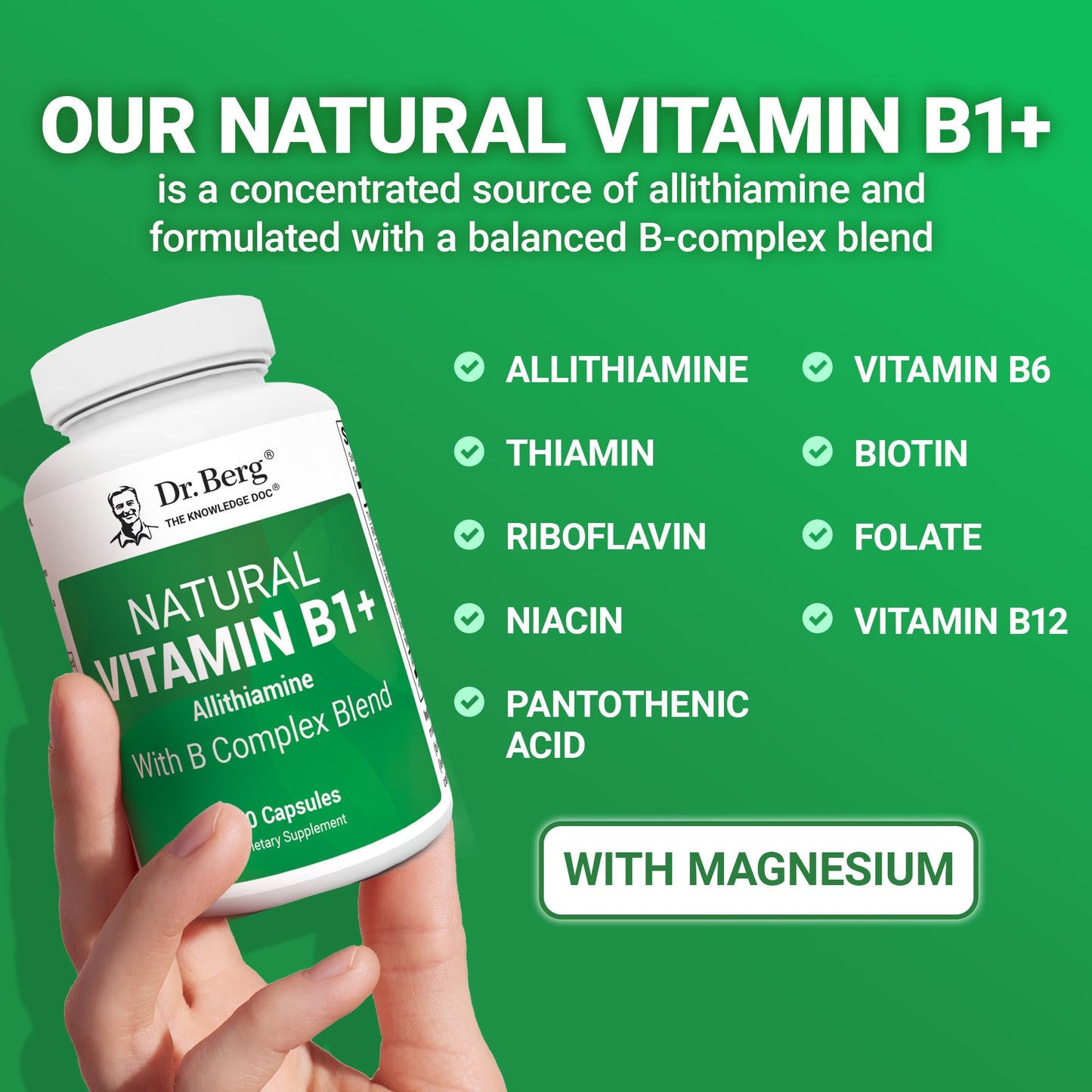 Dr. Berg suplemento vitamina B1 B6 B12 vista lateral