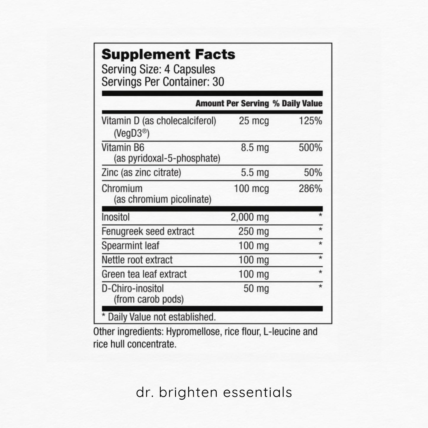 Dr Brighten Myoinositol Plus para síntomas de irregularidades menstruales