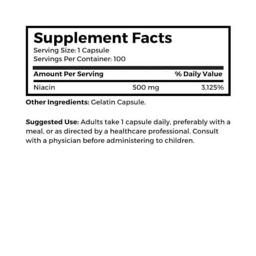 Dr Clark suplemento niacina 500 cápsulas cuidado cardiovascular