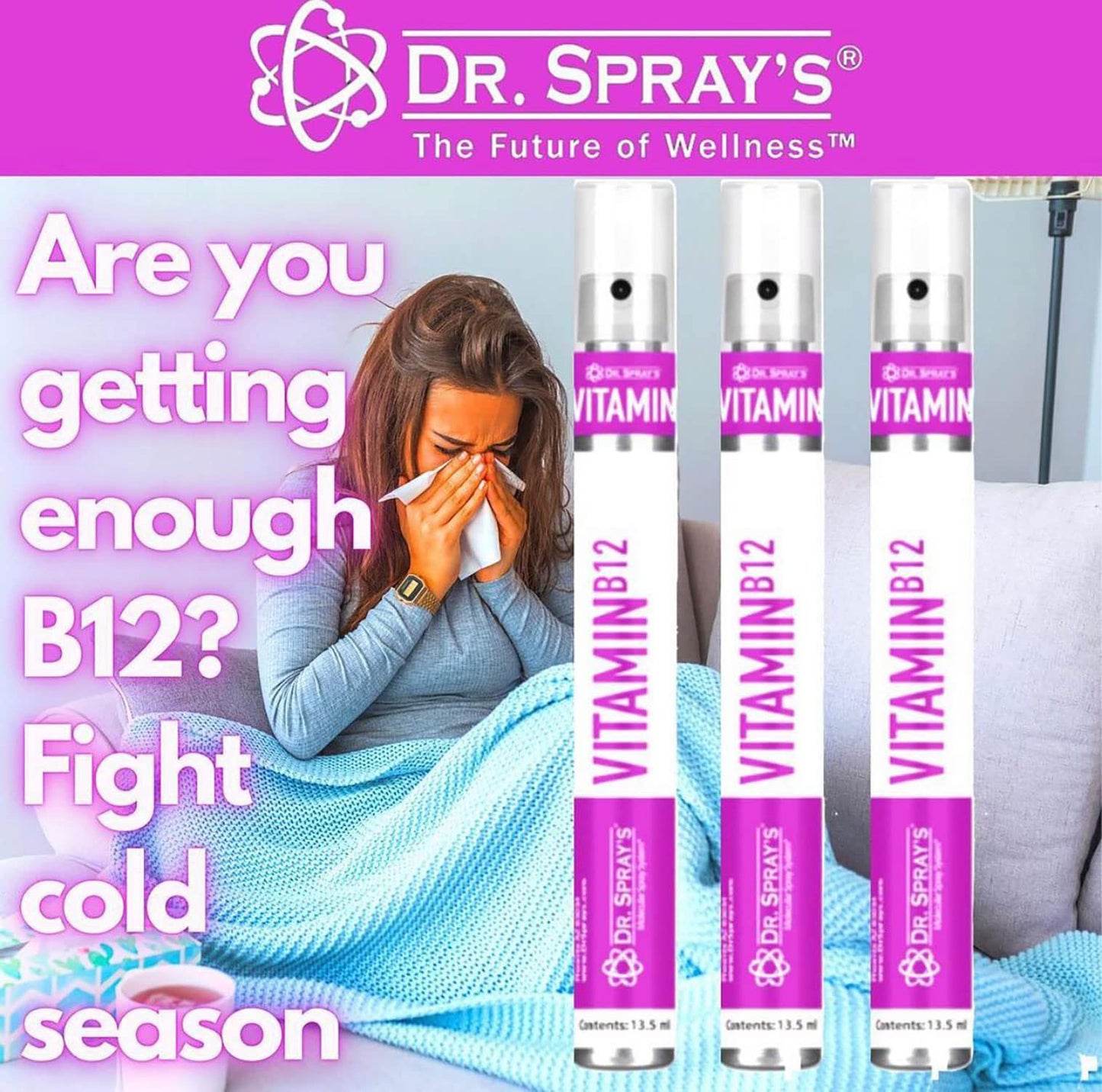 Dr. Spray's spray suplemento vitamina B12 vegano 30 días