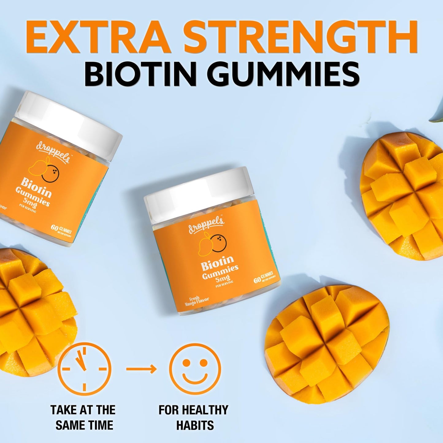 Detalles nutricionales gomitas biotina Droppels