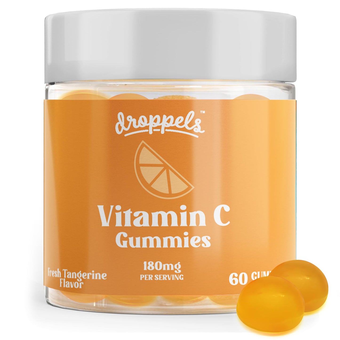 Droppels gummies vitamina c veganas sabor mandarina 60 unidades