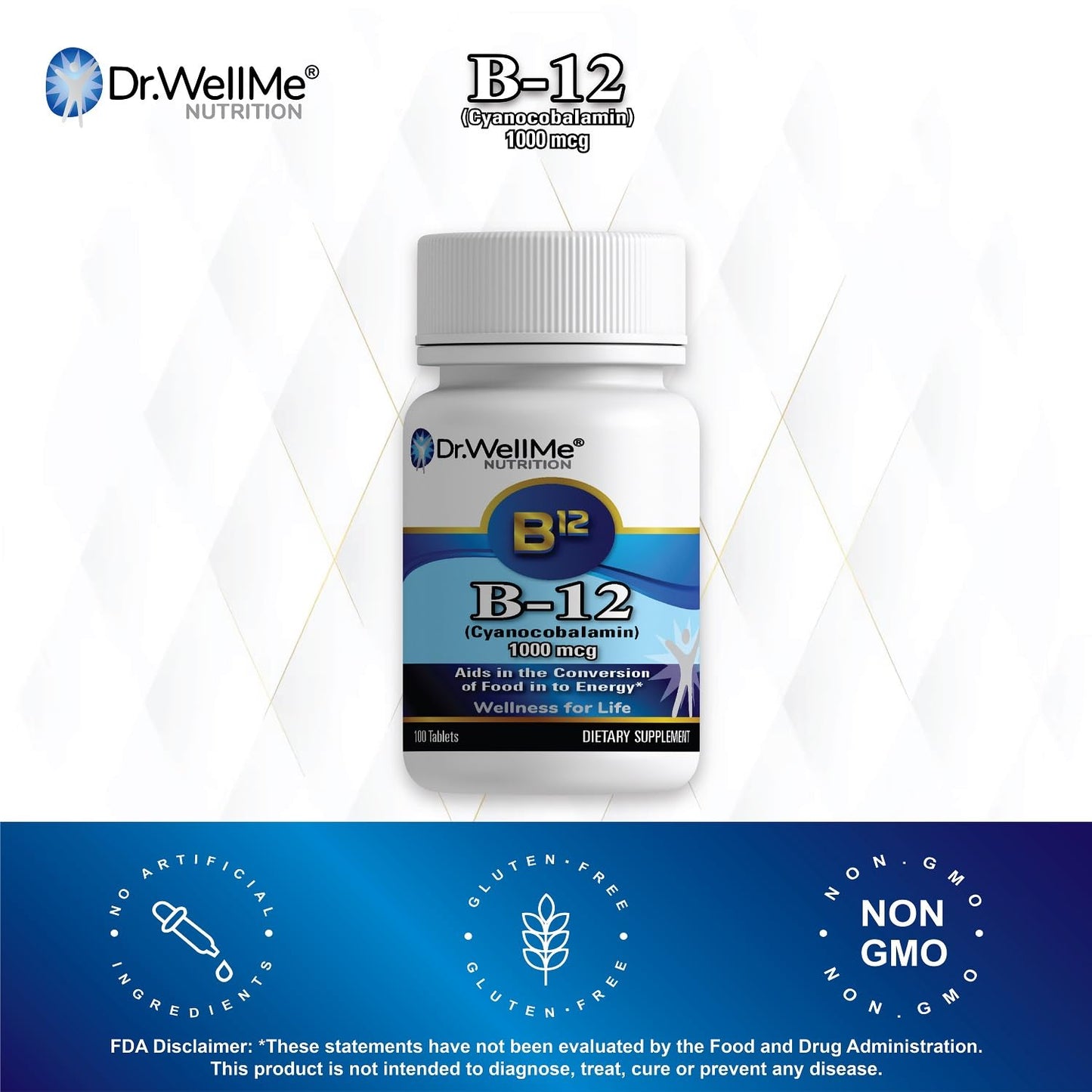Dr.WellMe suplemento vitamina B-12 USA calidad