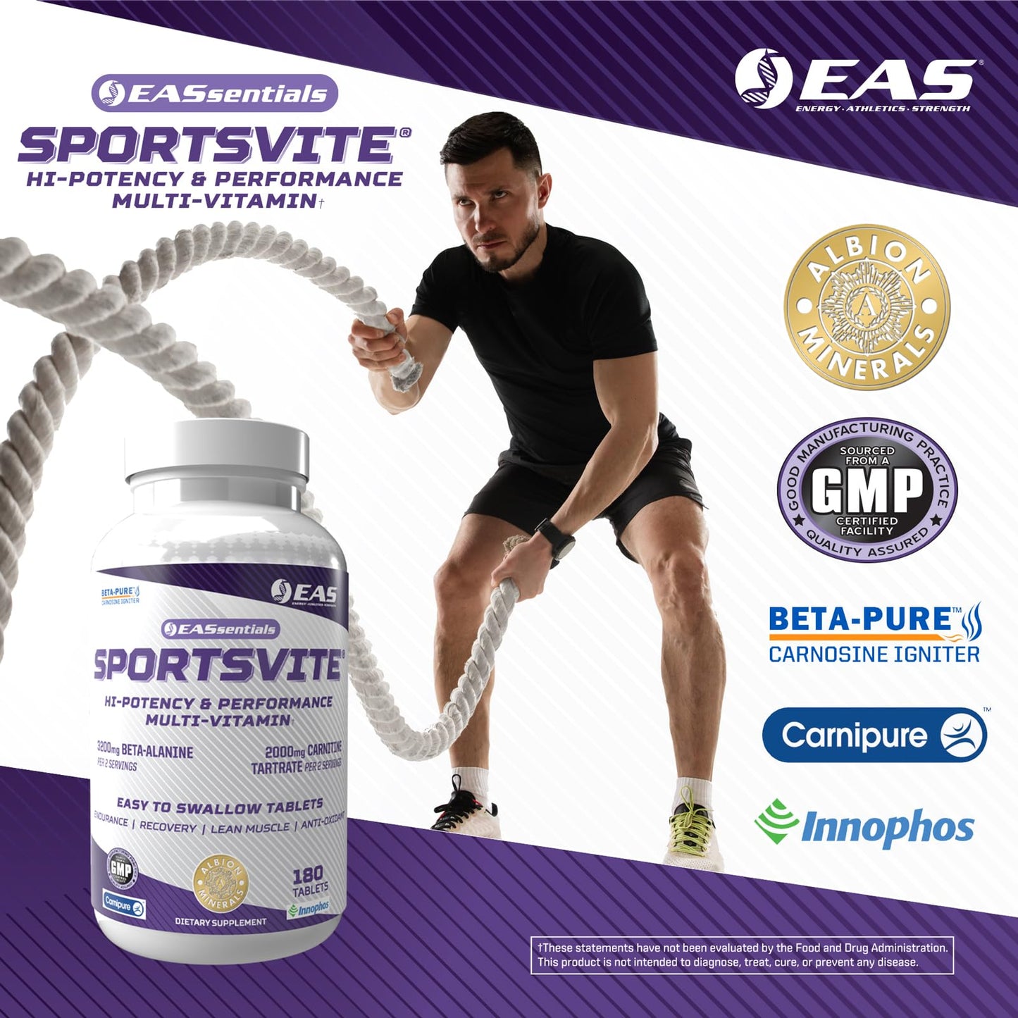EAS SportsVite multivitamínico potente para salud y recuperación muscular