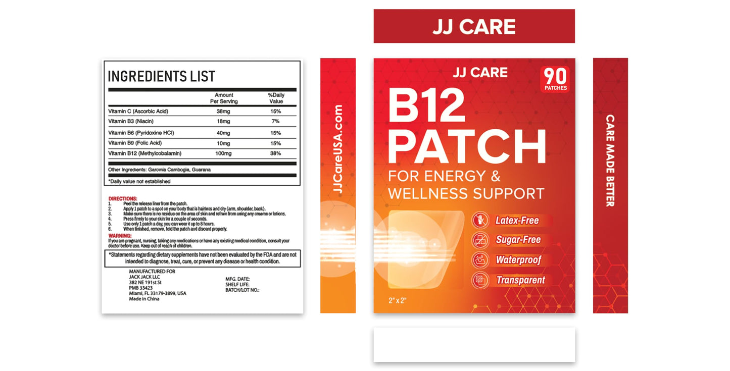 Elasticidad y adhesión parches B12 JJ CARE