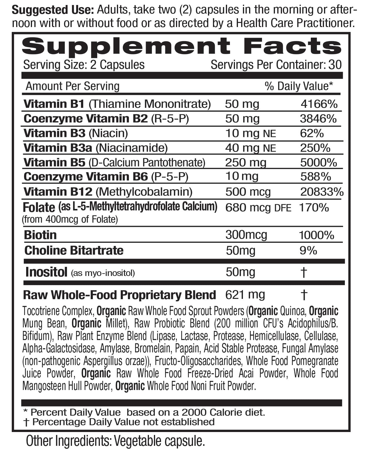 Cápsulas vegetales EMERALD LABS vitamina b complejo