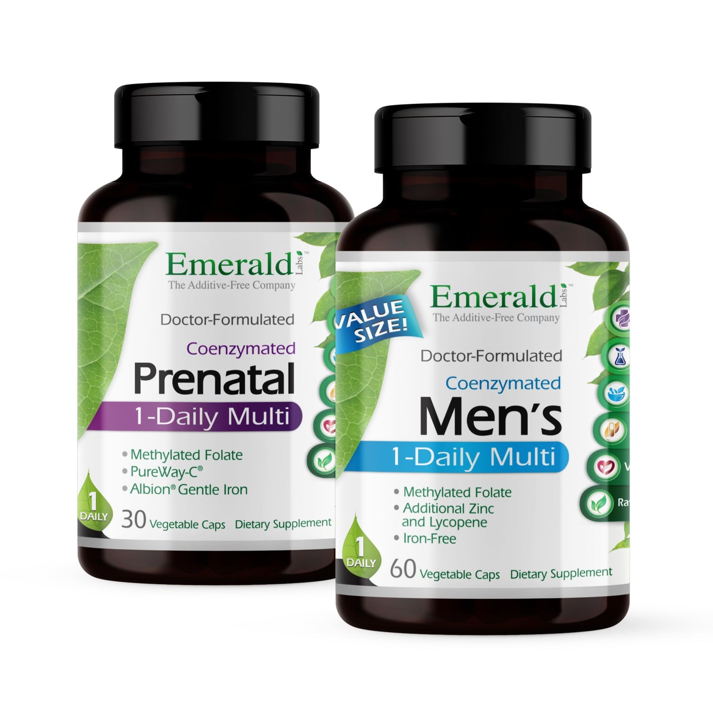 Emerald Labs paquete multivitamínico prenatal y multivitamínico hombre